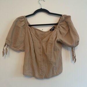 Linen button up top